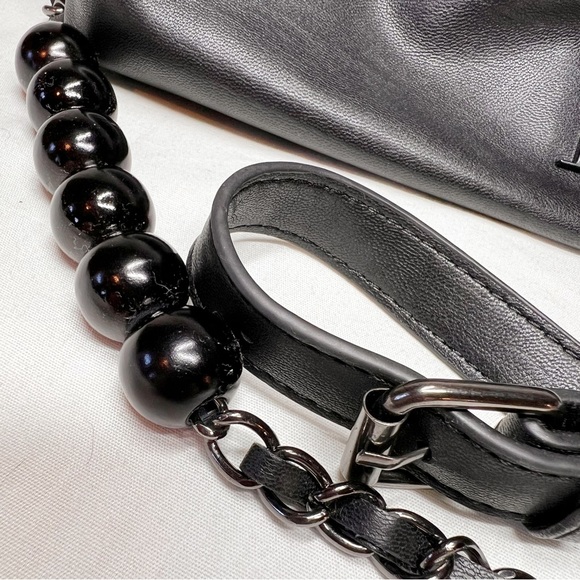 Badgley Mischka Slouch Handbag Clutch Convertible Gunmetal Detachable Strap - Picture 6 of 10